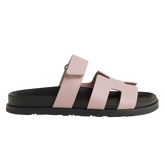 Hermes Chypre Slides / Sandals / Slippers Pink / Black